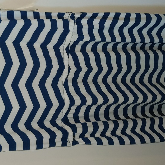 Lularoe Women's Size XL Navy White Chevron Stripe Nautical Sleeveless Dress New - Picture 3 of 9